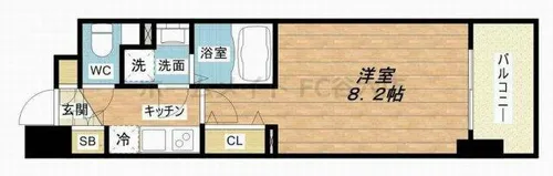 セレニテ心斎橋グランデ【12階】の間取り