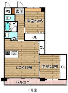 らっきぃ・かむ【2階】の間取り
