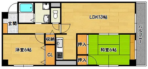 ドミール湊西【5階】の間取り