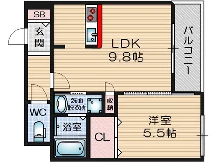 スゥラブルス【2階】の間取り