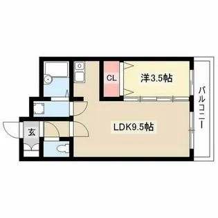 X-OVER21覚王山【503号室】の間取り