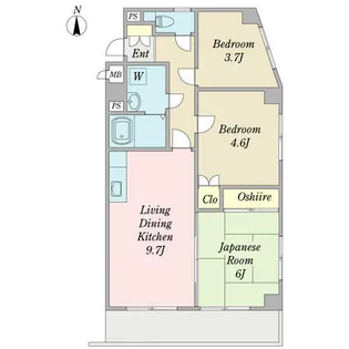 エスポワール八田【0203号室】の間取り