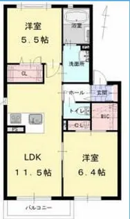 レフィナード五番街 B棟【2階】の間取り