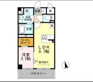 コンフォールパピヨン【106号室】の間取り