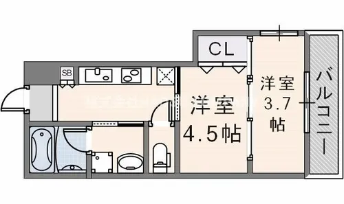 COSMOWAKAEMINAMI【106号室】の間取り