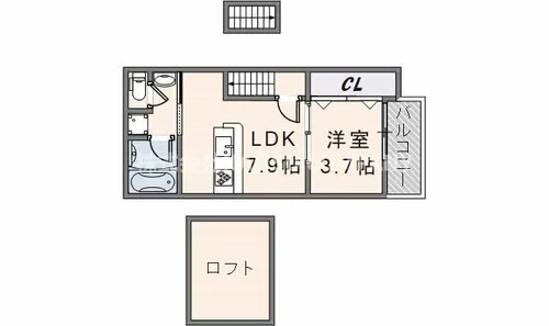 1LDKの間取り画像