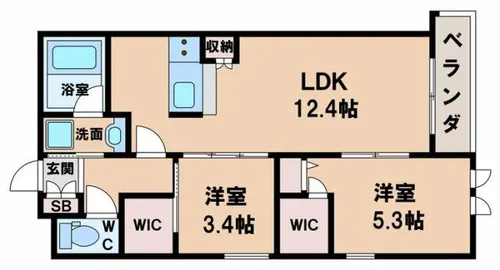 ウェルスクエア山坂【4階】の間取り