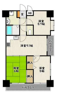 ロイヤルコート兵庫【3階】の間取り