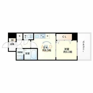 アドバンス江坂ラシュレ【9階】の間取り