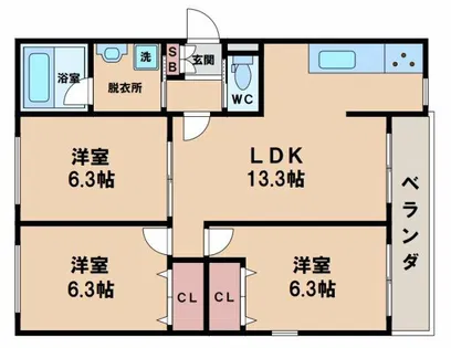 サンリットレジデンス【3階】の間取り
