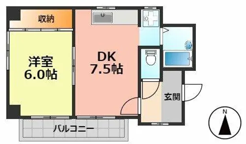 大野木ビラ【101号室】の間取り