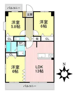 セントラーゼ【405号室】の間取り