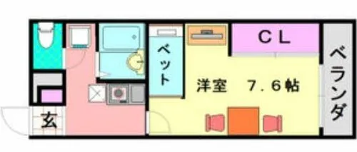 モンプレイン【101号室】の間取り