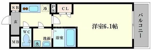 エスリード谷町六丁目レジデンス【6階】の間取り