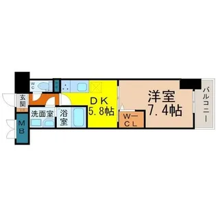 グランパークタワー【13階】の間取り