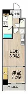 フロンティアタワー九条Ⅱ【7階】の間取り