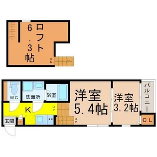メモリアル【2階】の間取り