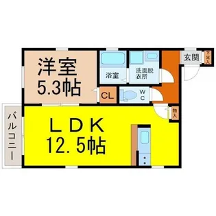 クラージュ平安【3階】の間取り