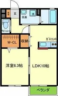 ヴィラブルームA棟【2階】の間取り