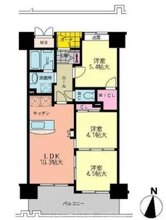 オークランドアサート小倉【6階】の間取り