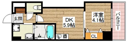 プレステージⅢ城北【703号室】の間取り