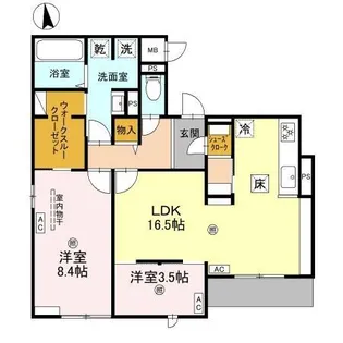 クラシスト千里丘上【3階】の間取り