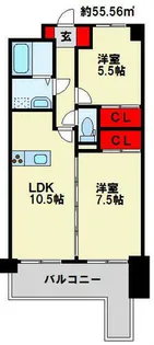 福岡県北九州市小倉北区篠崎2丁目【マンション】の間取り