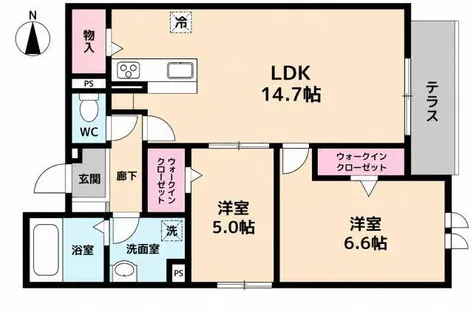 PASSARO GRANDE北田辺【3階】の間取り