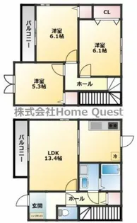 南小阪合ハイツ【108号室】の間取り