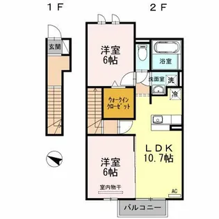 愛知県名古屋市緑区鳴丘2丁目【アパート】の間取り