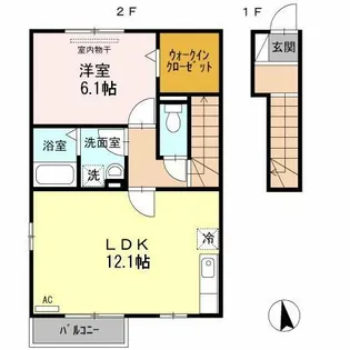 愛知県名古屋市南区忠次1丁目【アパート】の間取り