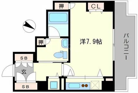 リンクハウス京町堀【801号室】の間取り