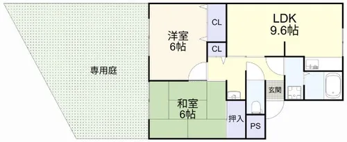 ジュネスアミB棟【101号室】の間取り