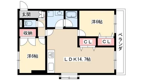 リーベ中柳【403号室】の間取り