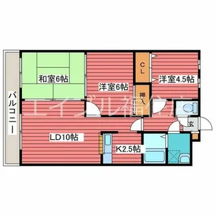 ロイヤルレインボー平岸B棟【8階】の間取り
