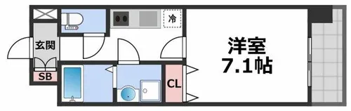 シャルールメゾン桃谷【5階】の間取り