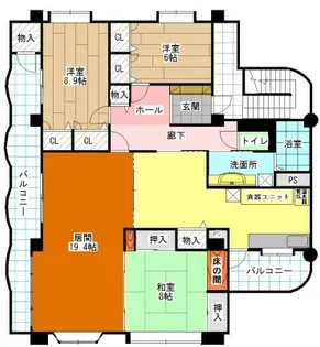 福岡県北九州市戸畑区中原西3丁目【マンション】の間取り