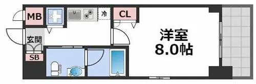 ISM谷町六丁目【2階】の間取り