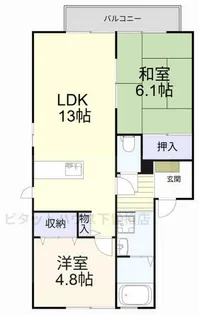 グラシューM Ⅱ【201号室】の間取り