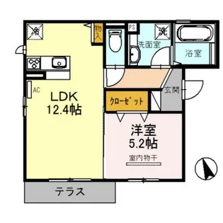 Lake Side Yamaki【1階】の間取り