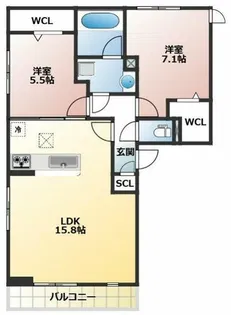 オークグレイス【1階】の間取り