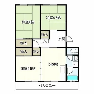 森岡ハイツなかむら【3階】の間取り