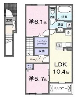ステーション大美野【203号室】の間取り