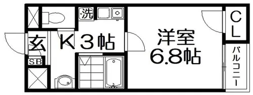 リヴィエール・シャン香里園【2階】の間取り