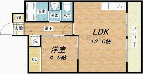 西青山ハイツ【5階】の間取り