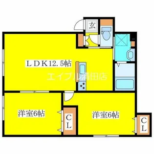ヴァンベール羊ヶ丘【203号室】の間取り