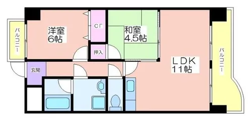 レオ住之江公園【5階】の間取り