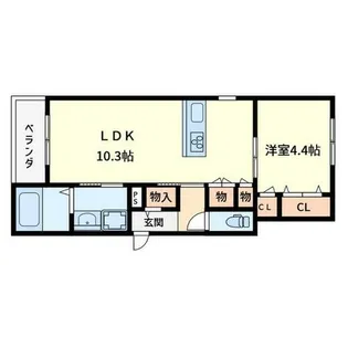 Urban RISM Court 西宮北口【302号室】の間取り