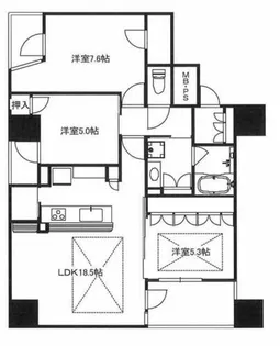 ワコーレ大阪新町タワーレジデンス【14階】の間取り
