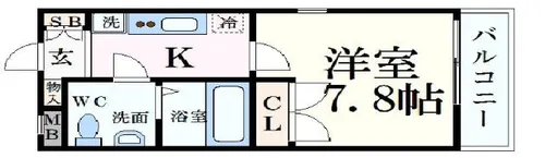 フローリッシュ飾磨【2階】の間取り